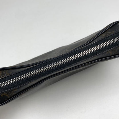 Celine Triomphe Shoulder Bag Crossbody Logo Shoulder Bag Coated Canvas Black