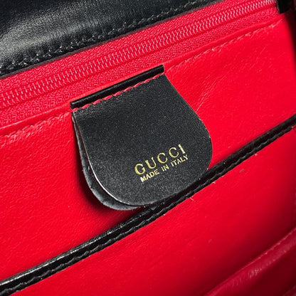 Gucci Bamboo Handbag 2WAY Shoulder Bag Handbag Leather Black 0002046 Women