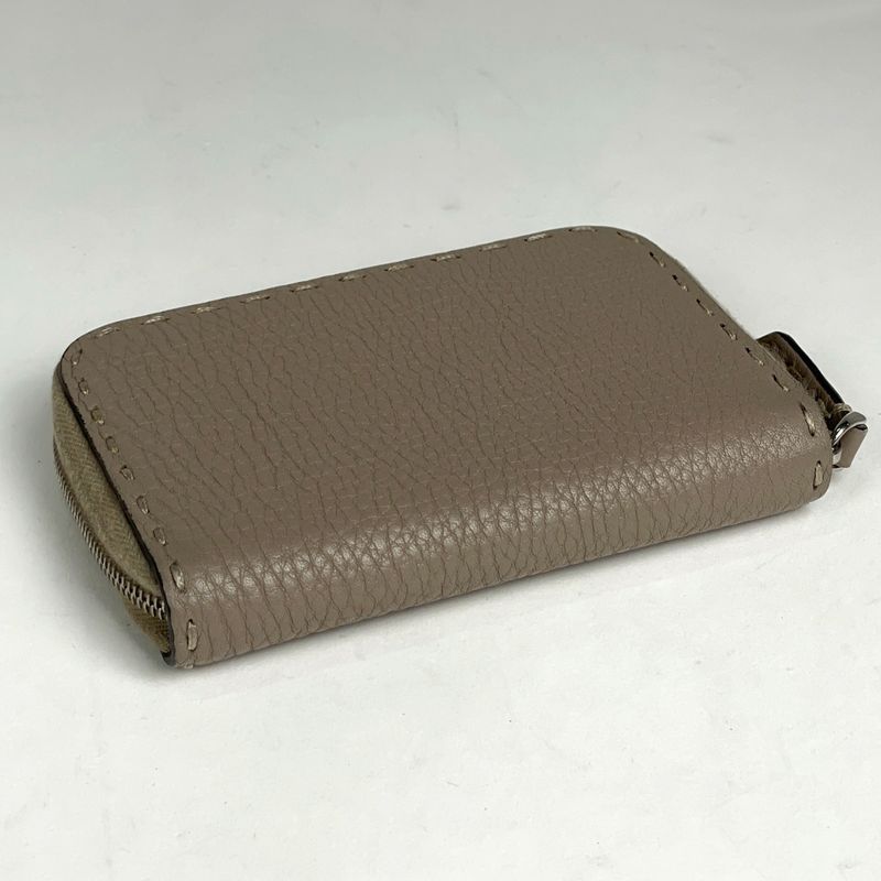 Fendi Selleria Round Zipper Coin Case Coin Purse Coin Case Leather Glaze 8m0313