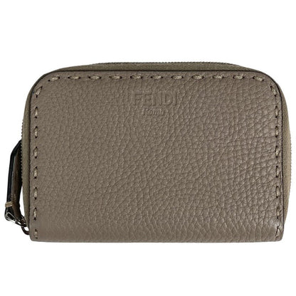 Fendi Selleria Round Zipper Coin Case Coin Purse Coin Case Leather Glaze 8m0313