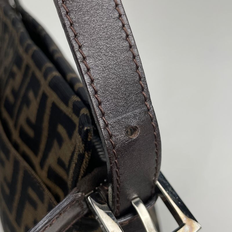 Fendi Zucca Pattern Shoulder Bag Handbag Shoulder Bag Canvas Brown 26566 Women