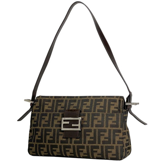 Fendi Zucca Pattern Shoulder Bag Handbag Shoulder Bag Canvas Brown 26566 Women