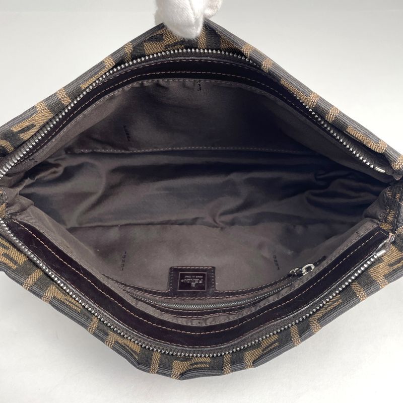 Fendi Zucca Pattern Shoulder Bag Handbag Shoulder Bag Canvas Brown 26566 Women
