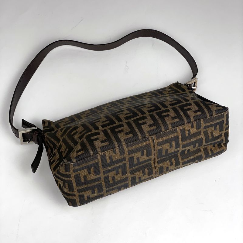Fendi Zucca Pattern Shoulder Bag Handbag Shoulder Bag Canvas Brown 26566 Women