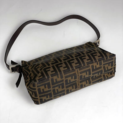 Fendi Zucca Pattern Shoulder Bag Handbag Shoulder Bag Canvas Brown 26566 Women
