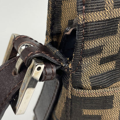 Fendi Zucca Pattern Shoulder Bag Handbag Shoulder Bag Canvas Brown 26566 Women