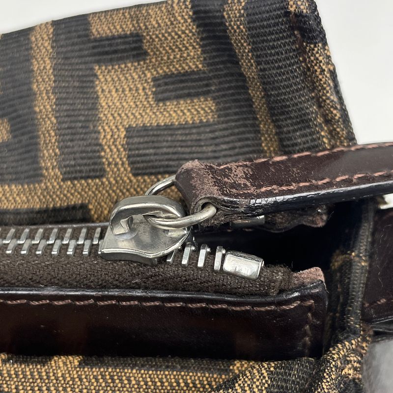 Fendi Zucca Pattern Shoulder Bag Handbag Shoulder Bag Canvas Brown 26566 Women