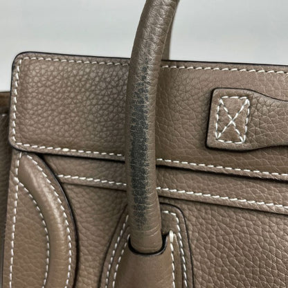 Celine Luggage Nano Shopper 2WAY Shoulder Bag Handbag Leather Brown Women