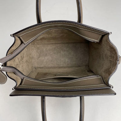 Celine Luggage Nano Shopper 2WAY Shoulder Bag Handbag Leather Brown Women