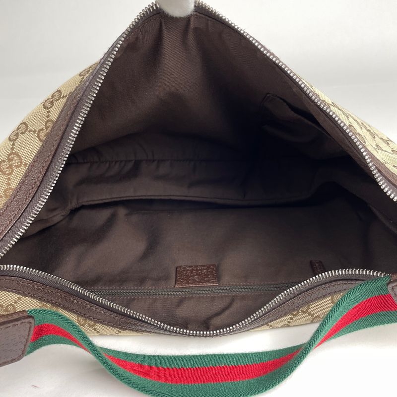 Gucci GG Pattern Shoulder Bag Sherry Line Web One Shoulder Bag GG Canvas Brown