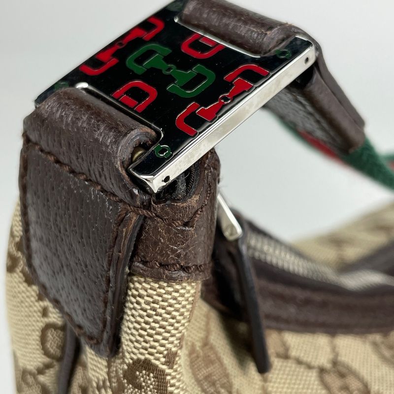 Gucci GG Pattern Shoulder Bag Sherry Line Web One Shoulder Bag GG Canvas Brown