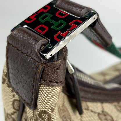 Gucci GG Pattern Shoulder Bag Sherry Line Web One Shoulder Bag GG Canvas Brown
