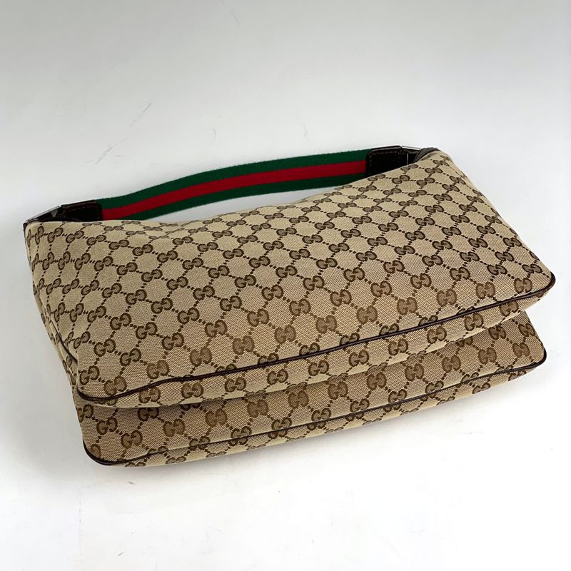Gucci GG Pattern Shoulder Bag Sherry Line Web One Shoulder Bag GG Canvas Brown