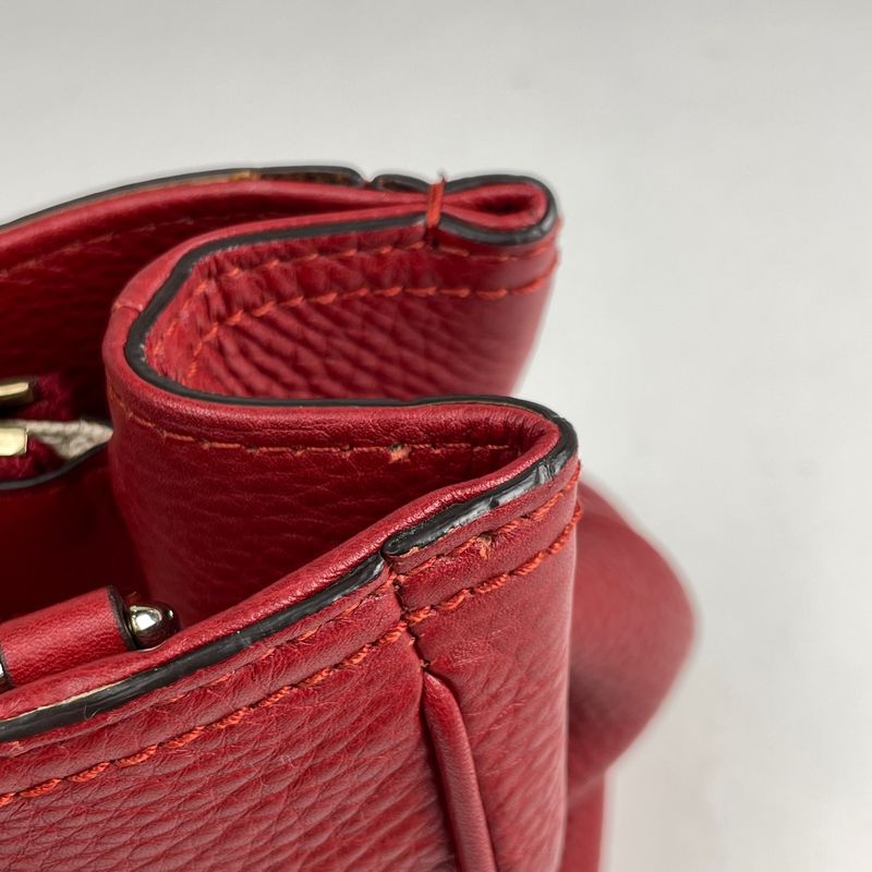 Gucci Bamboo Shopper Medium Handbag 2WAY Shoulder Bag Handbag Leather Red