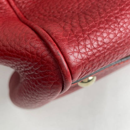 Gucci Bamboo Shopper Medium Handbag 2WAY Shoulder Bag Handbag Leather Red