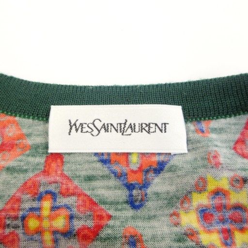 Yves Saint Laurent YVES Saint Laurent Vintage Knit Cardigan All-over Print Wool