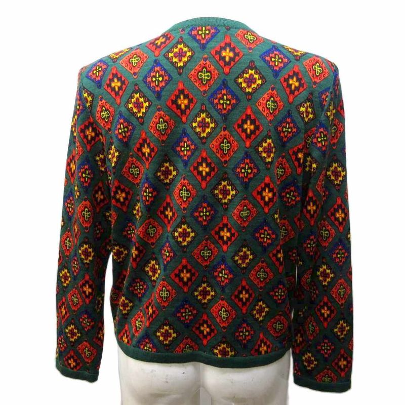 Yves Saint Laurent YVES Saint Laurent Vintage Knit Cardigan All-over Print Wool