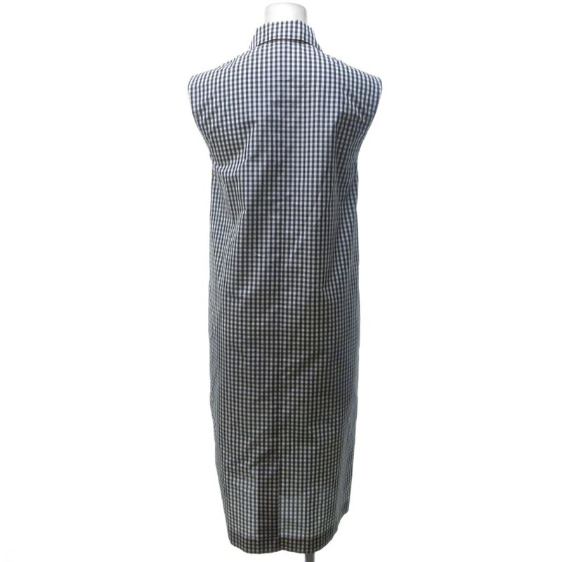 Yves Saint Laurent YVES Saint Laurent Silk Gingham Check Sleeveless Dress Long