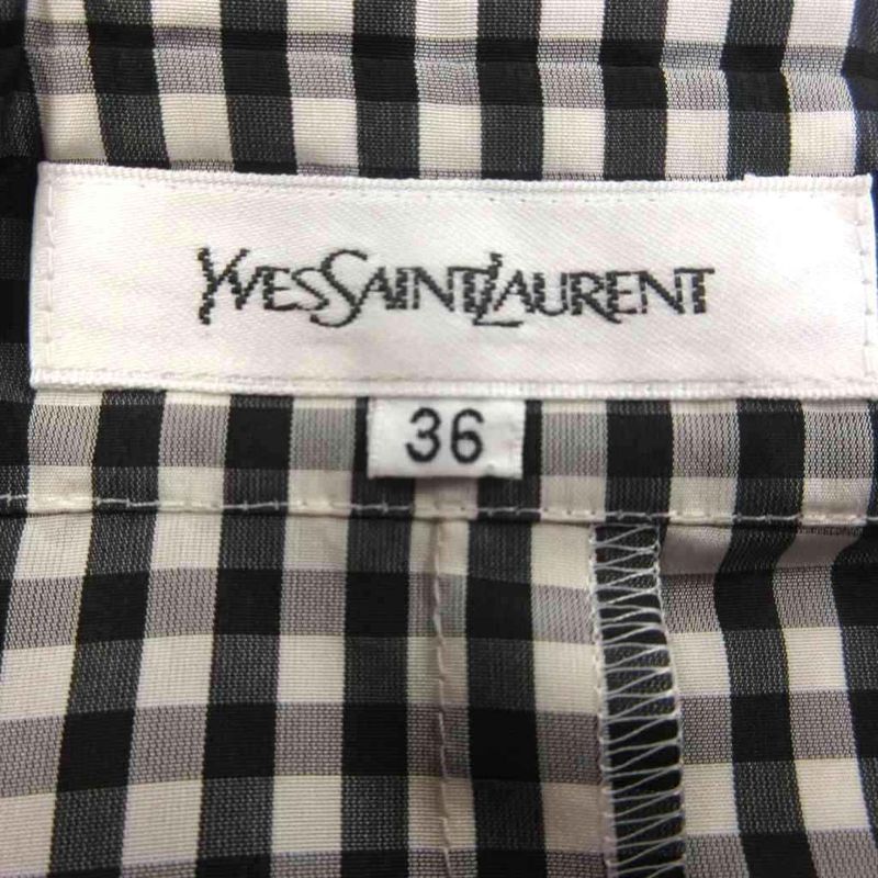 Yves Saint Laurent YVES Saint Laurent Silk Gingham Check Sleeveless Dress Long