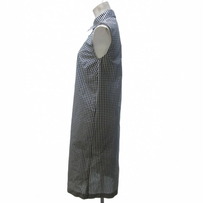 Yves Saint Laurent YVES Saint Laurent Silk Gingham Check Sleeveless Dress Long