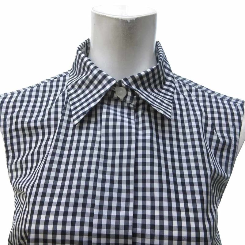 Yves Saint Laurent YVES Saint Laurent Silk Gingham Check Sleeveless Dress Long