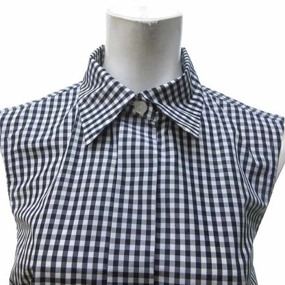 Yves Saint Laurent YVES Saint Laurent Silk Gingham Check Sleeveless Dress Long