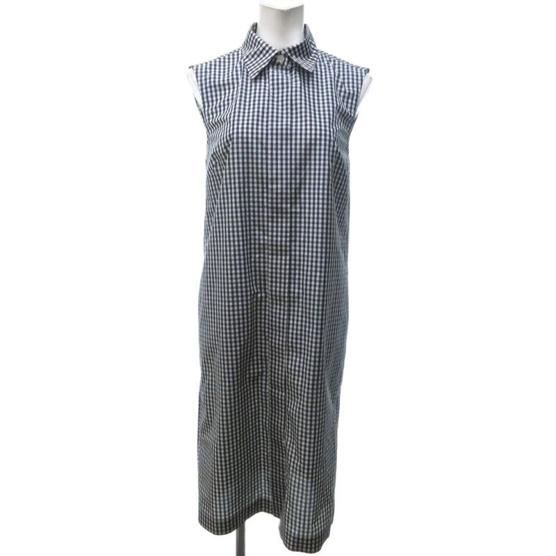 Yves Saint Laurent YVES Saint Laurent Silk Gingham Check Sleeveless Dress Long