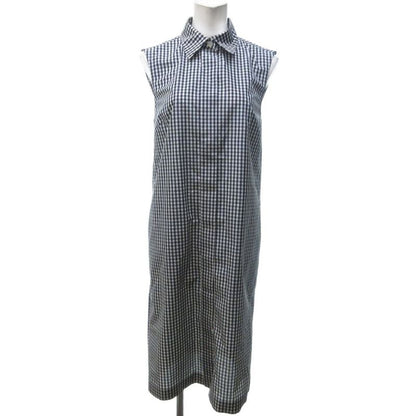 Yves Saint Laurent YVES Saint Laurent Silk Gingham Check Sleeveless Dress Long