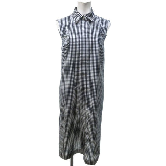 Yves Saint Laurent YVES Saint Laurent Silk Gingham Check Sleeveless Dress Long