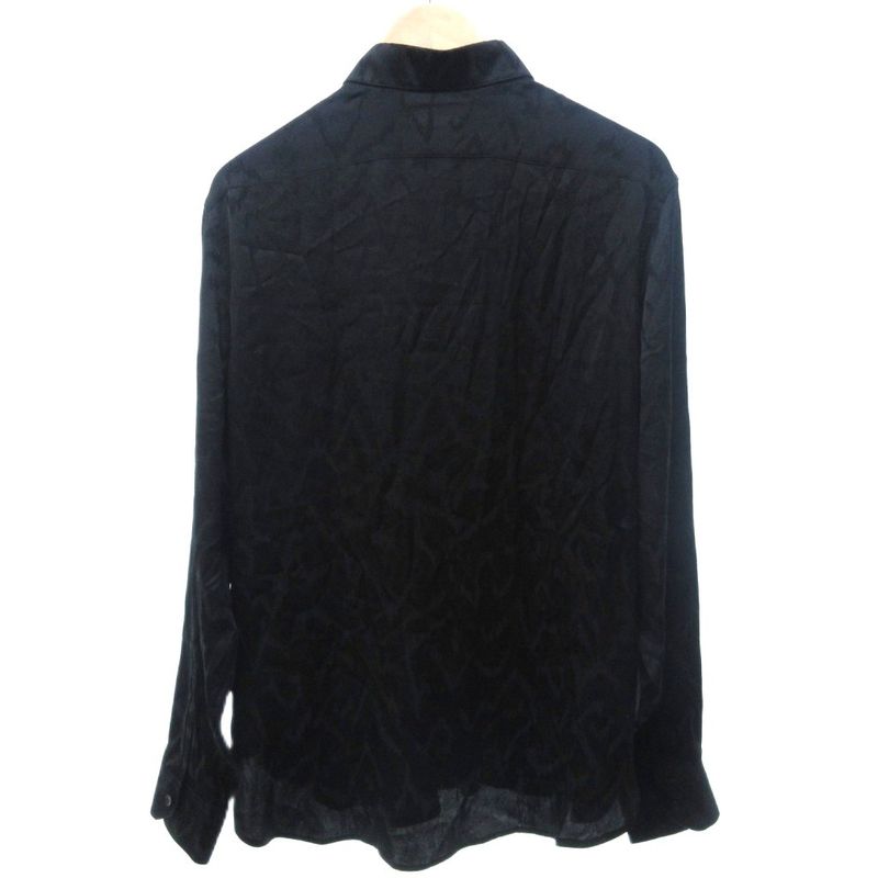 Saint Laurent Paris Archive 22SS Abstract Print Satin Shirt Blouse Long Sleeves