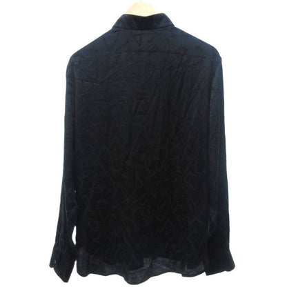 Saint Laurent Paris Archive 22SS Abstract Print Satin Shirt Blouse Long Sleeves