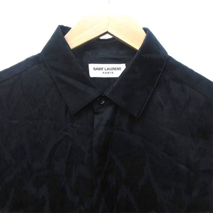 Saint Laurent Paris Archive 22SS Abstract Print Satin Shirt Blouse Long Sleeves