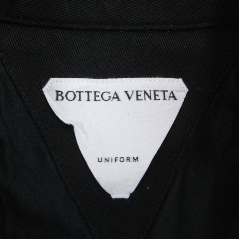 Bottega Veneta Cotton Work Shirt Short Sleeves Black 36 Approx S - GY14