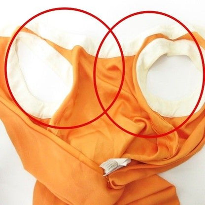 Prada Glass Bijoux Sleeveless Dress 40 S-M Size Orange Ibo58