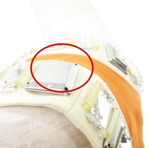 Prada Glass Bijoux Sleeveless Dress 40 S-M Size Orange Ibo58