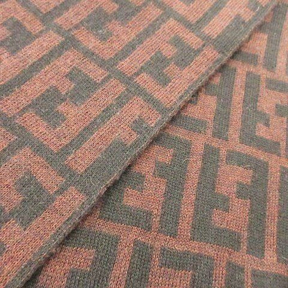 Fendi UOMO Zucca Pattern Scarf Wool Shawl Collar Wrap Made In Italy Black Brown