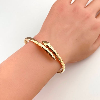 Bulgari Bvlgari Serpenti Viper Bracelet PG Pink Gold Bangle 750 Ladies