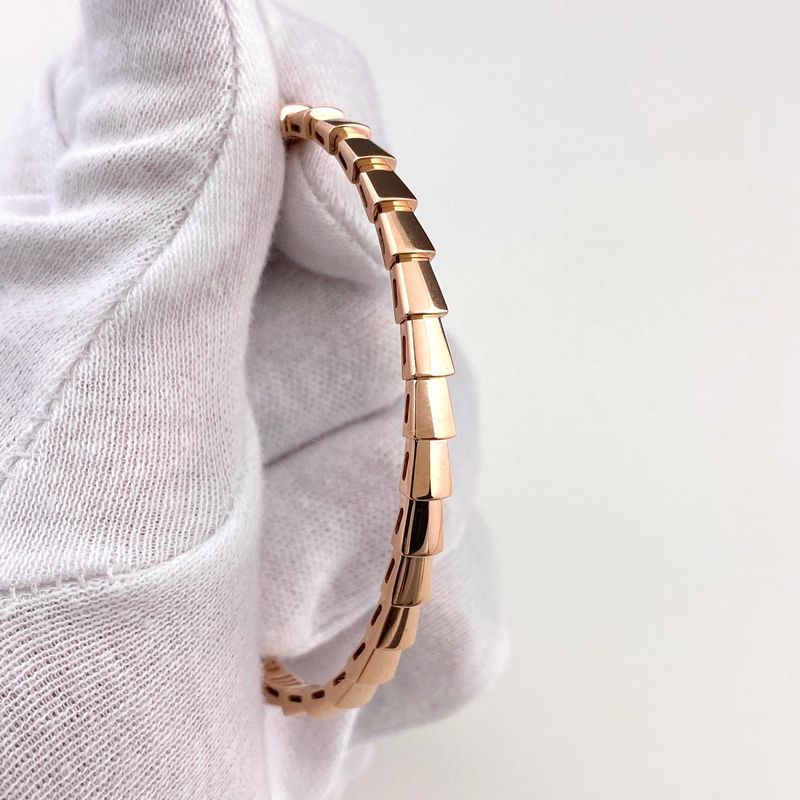 Bulgari Bvlgari Serpenti Viper Bracelet PG Pink Gold Bangle 750 Ladies