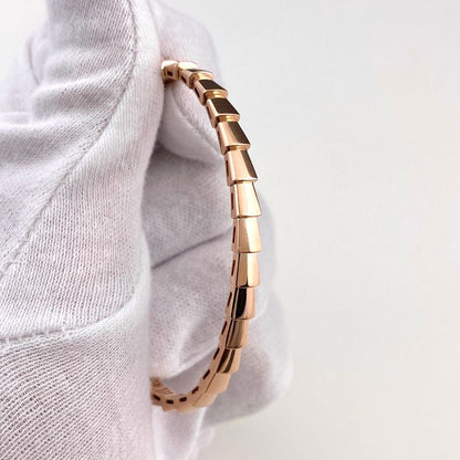 Bulgari Bvlgari Serpenti Viper Bracelet PG Pink Gold Bangle 750 Ladies