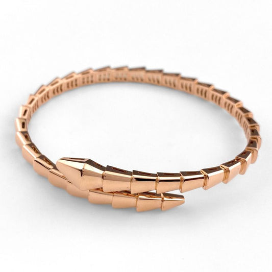 Bulgari Bvlgari Serpenti Viper Bracelet PG Pink Gold Bangle 750 Ladies