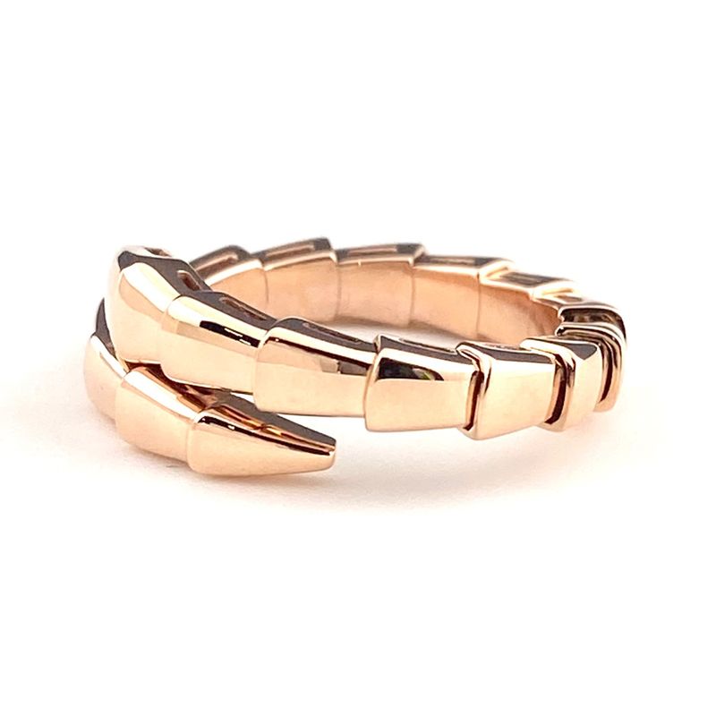 Bulgari Bvlgari Serpenti Viper Ring PG Pink Gold Ring Size M Ring #105 750