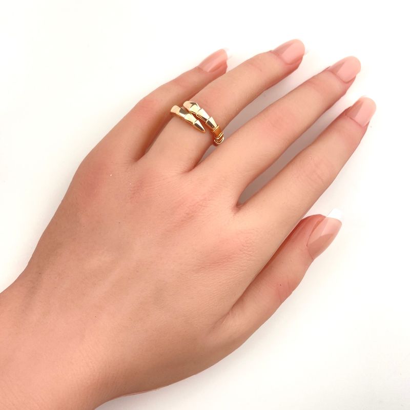 Bulgari Bvlgari Serpenti Viper Ring PG Pink Gold Ring Size M Ring #105 750