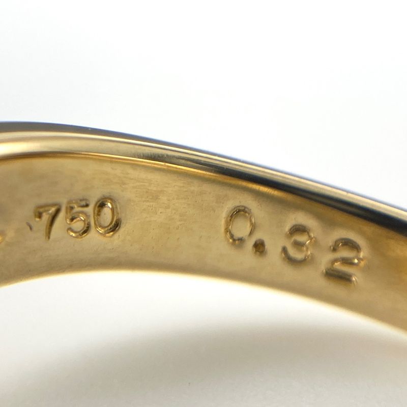 Celine Melee Diamond Design Ring YG Yellow Gold Ring #115 750 Diamond Ladies