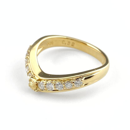 Celine Melee Diamond Design Ring YG Yellow Gold Ring #115 750 Diamond Ladies