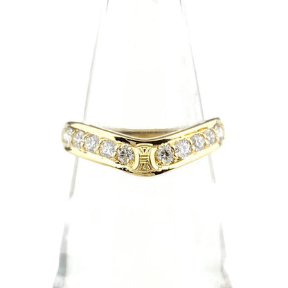 Celine Melee Diamond Design Ring YG Yellow Gold Ring #115 750 Diamond Ladies