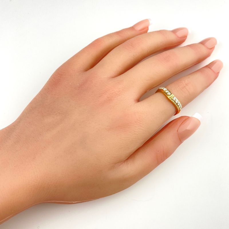 Celine Melee Diamond Design Ring YG Yellow Gold Ring #115 750 Diamond Ladies