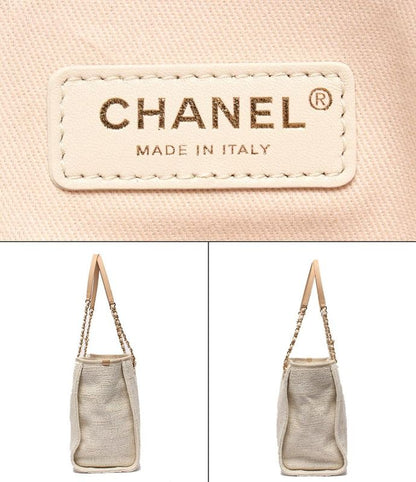 Chanel Tote Shoulder Bag Shoulder Bag Tweed Gold Hardware Deauville MM Women