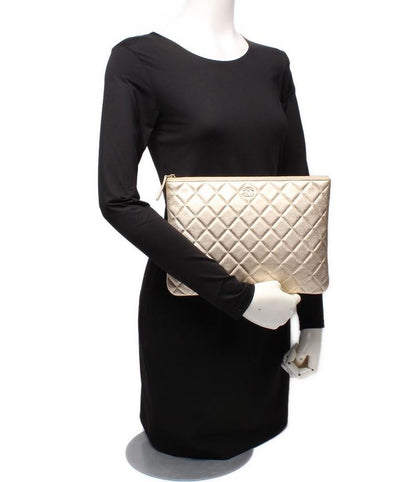 Chanel Clutch Bag Matelasse Lambskin Gold Hardware Women Chanel