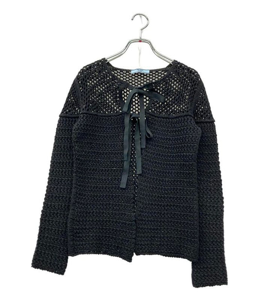 Prada Knitted Cardigan Mesh P25364 1ADJ Women's SIZE 40 (S) Prada