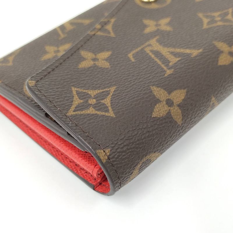 Louis Vuitton Portefeuille Sarah Long Fold Wallet Monogram Coquelicot M62236